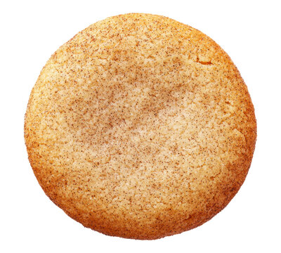 A snickerdoodle cookie with a dusting on transparent background