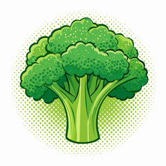 Fresh Broccoli Simple Vector Illustration – Healthy Organic Vegetable Clipart for Food, Nutrition, and Farm Design