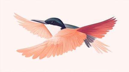 Obraz premium Colorful bird in flight, vibrant wings