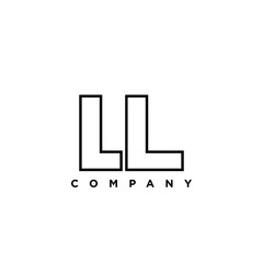 Letter L and L, LL logo design template. Minimal monogram initial based logotype.