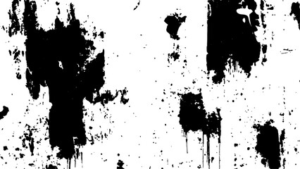 Vector white and black wall texture on isolated white background. Abstract grunge texture of black paint. Grunge black and white urban vector texture. design brush strokes.