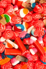 Tasty mix of jelly colorful candies.