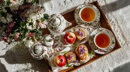 Mother's Day Apple Tea Set, Ideal For Mother&rsquo;S Day Brunch, Gift Feature, Cafe Special
