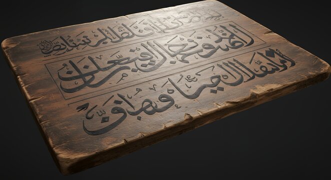 Wooden Tablet with Arabic Calligraphy
