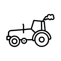 Red and green farm tractors isolated on white background for agriculture and machinery use