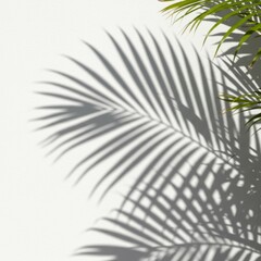 Obraz premium Palm Leaf Shadow on White Wall
