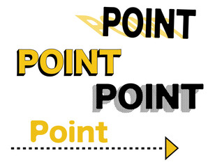 矢印　ポイント　文字　アイコン　黄色