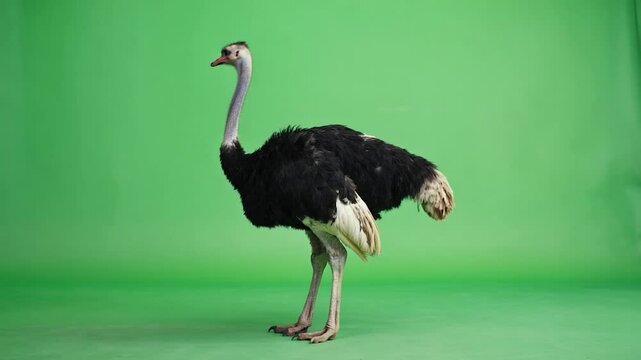 Ostrich green background portrait