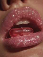 close up lips of a woman