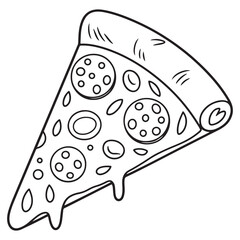 Pizza Slice Line Art Illustration