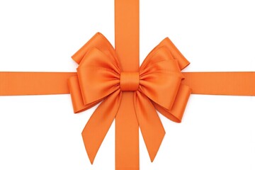 orange ribbon with a bow on a white background