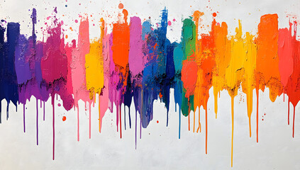 Fototapeta premium olorful of screen printing ink are dripping on white background