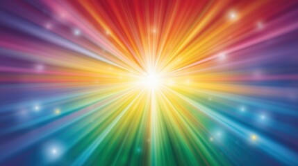 Gradient background featuring the full spectrum of rainbow flag colors - red, orange, yellow, green, blue, and purple - symbolizing LGBTQ+ pride and diversity.
