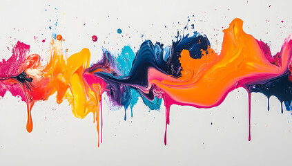 Fototapeta premium Illustration of a colorful splash of thick gooey paint stock photo