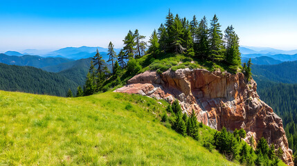  Landscape Wallpaper Mountain Meadow and Rocky Forest Ecological Scenery