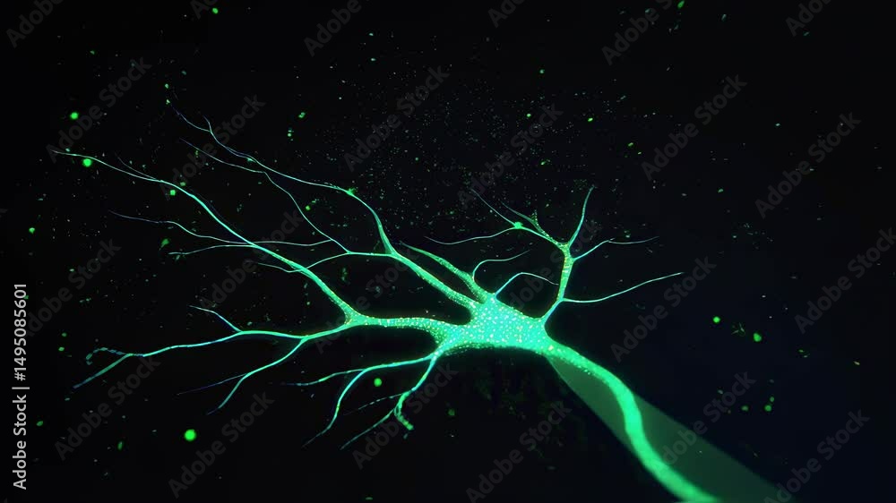 Poster electric signals travel through neuron dendrites, allowing communication between brain cells and tra