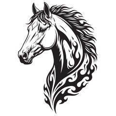 black horse vector illustration