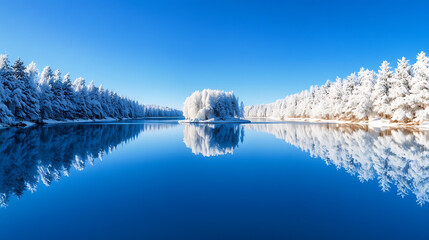 Landscape Wallpaper Winter Snow Scenery Lake Reflection Symmetry Tranquil Natural Scenery