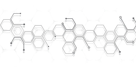 Background of hexagon geometric grey pattern. healthcare medical and technology background.Graphic digital science concept design, innovation technology, healthcare, and medicine design.