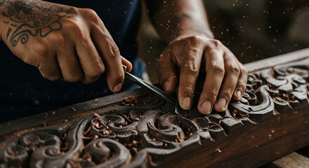 Wood Carving with Chisel