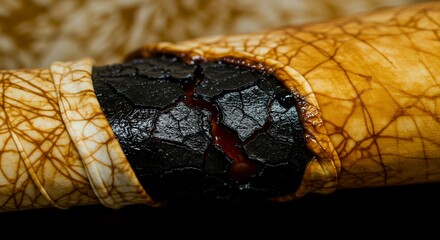 Arm with severe burn and damaged skin