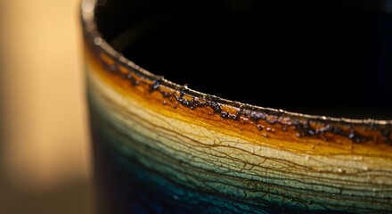 Ceramic Container Detail with Textured Layers