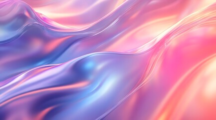 Abstract iridescent holographic cloth background. 3d rendering.