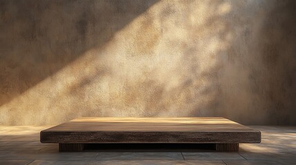 Rustic wooden table against a blurred warm background ideal for product display or creative montages in advertising and marketing contexts