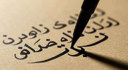 Arabic calligraphy art with brush