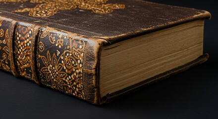Antique Book with Patterned Cover
