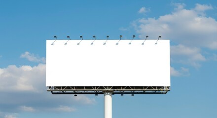 Blank billboard against blue sky