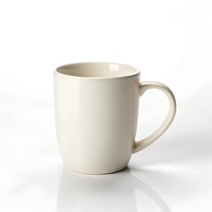 White ceramic coffee cup isolated on white background