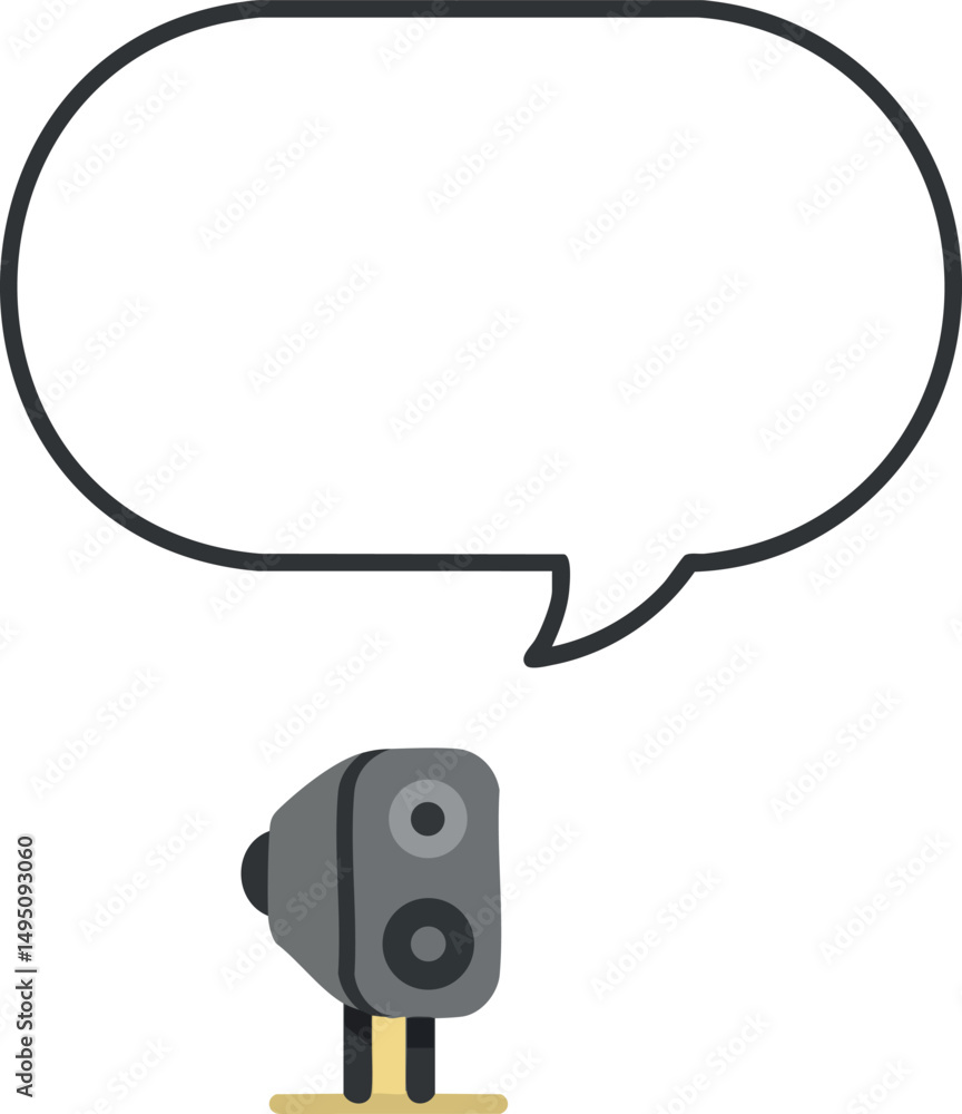 Poster vintage speaker with empty speech bubble vector illustration design simple communication concept