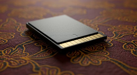Memory card on patterned surface
