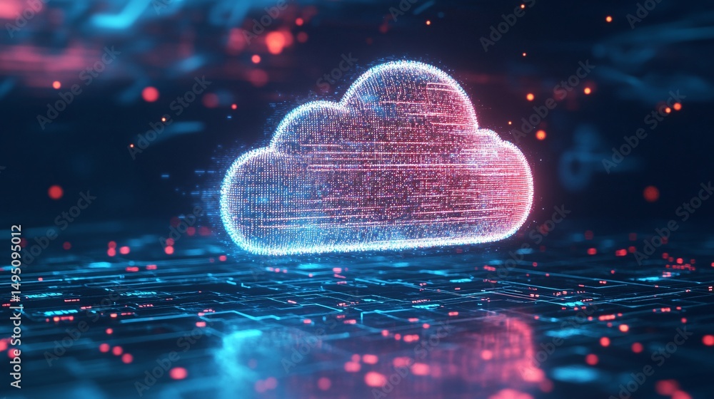 Poster cloud computing technology visualization with a network cable