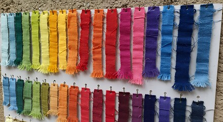 Fabric Swatches in Rainbow Order