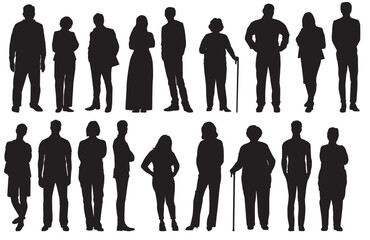 diverse group of people silhouette 