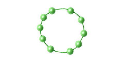 Obraz premium Green Beaded Bracelet. Fashion Accessory And Jewelry Design Concept Isolated On Transparent Background