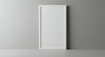 Minimalist Empty Picture Frame on Simple Gray Background