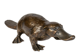Old bronze pig isolated