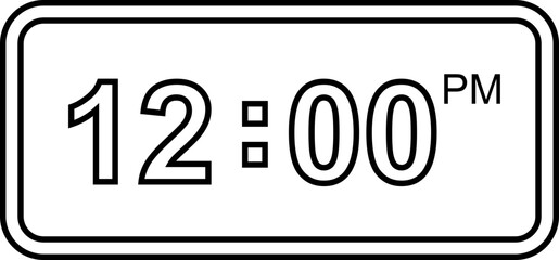 Time and clock icon. Time management concept, fast stopwatch, rest watch watch number 12:00 clock sign speed clock symbol vector isolated on transparent background.