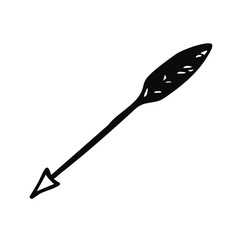 A stylized illustration of a black arrow designed for various creative and artistic purposes