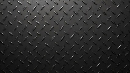 Textured black metal surface with diamond plate pattern, showcasing rugged and industrial feel. This background is perfect for modern design use