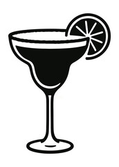 Margarita cocktail icon. Simple black design 