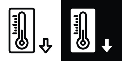 Thermometer with Down Arrow Icon: Decreasing Temperature Symbol