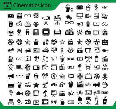 Cinematics movie film video icon