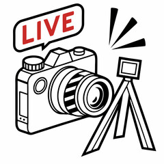 Live-stream-icon  on white background, Instant Digital Download.