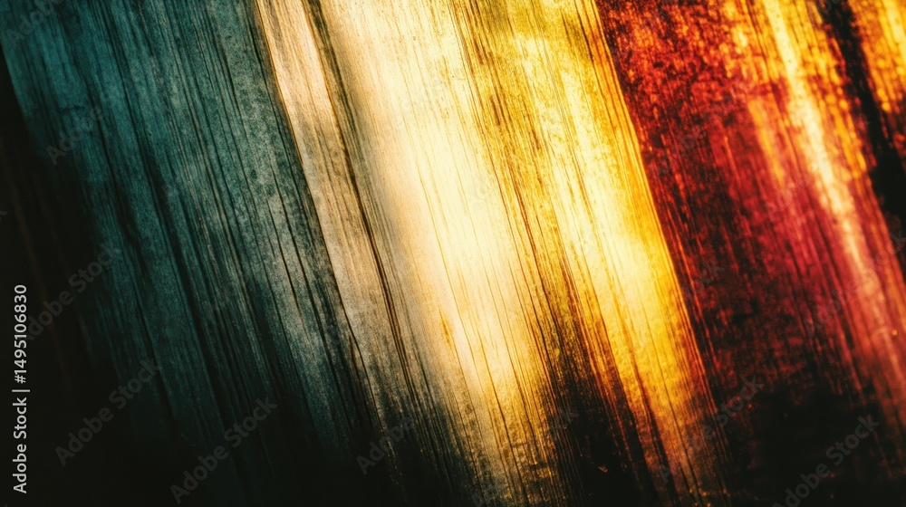 Poster abstract graphic design with diagonal stripes and vibrant color transitions.