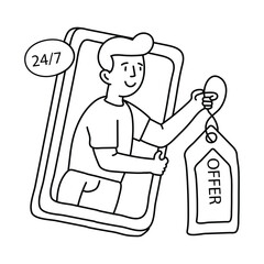 Special Offer vector outline illustrations. EPS 10 file