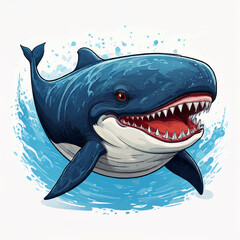 Fierce Orca with Open Mouth